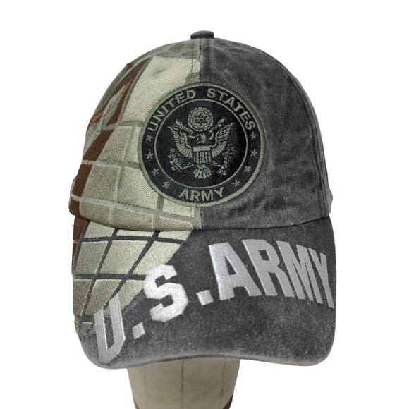 Eagle Crest U.S. Army Strapback Hat Gray OSFM Embroidered Logo - Picture 1 of 12